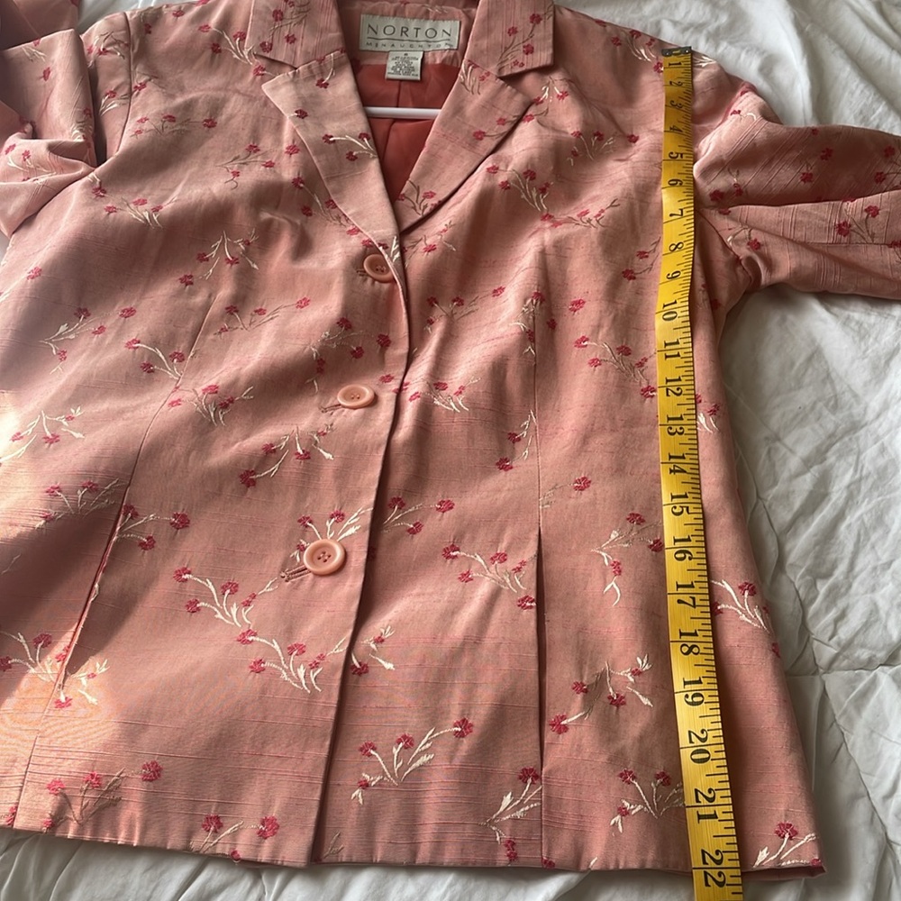 Norton Mcnaughton Floral Button Down Blazer Size 6 - Picture 8 of 9